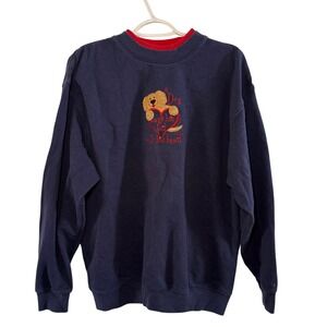Vintage 90s Dog Embroidered Sweatshirt Crewneck Womens‎ Large